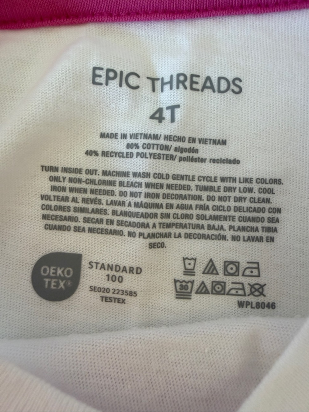 Epic Threads White Tee with Pink Paradise Graphic - Picture 4 of 4